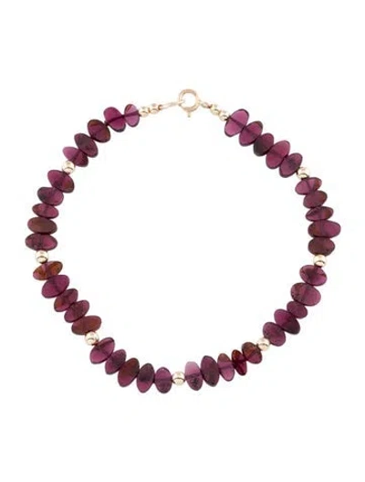 Pre-owned Bracelet 14k Rhodolite Bead , 7" In Multi