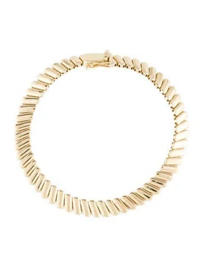 Pre-owned Bracelet 14k Rib Link , 7" In Multi