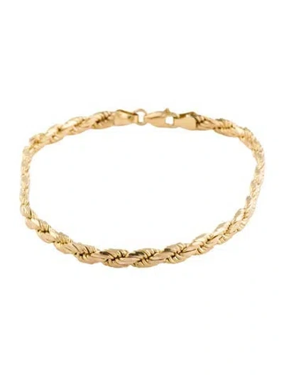 Pre-owned Bracelet 14k Rope Chain , 7.75" In Multi