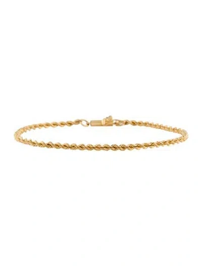 Pre-owned Bracelet 14k Rope Chain Link , 6.5" In Multi