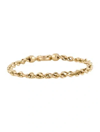 Pre-owned Bracelet 14k Rope Chain Link , 7.5" In Multi