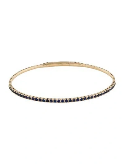 Pre-owned Bracelet 14k Sapphire Bangle, 7" In Multi