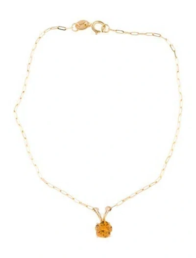 Pre-owned Bracelet 14k Sapphire Flower Charm  In Multi