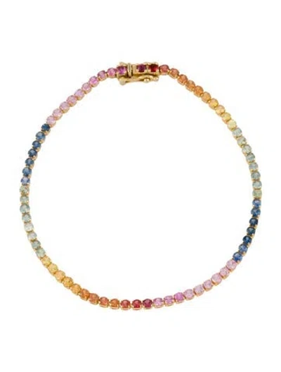 Pre-owned Bracelet 14k Sapphire Multi Color Tennis