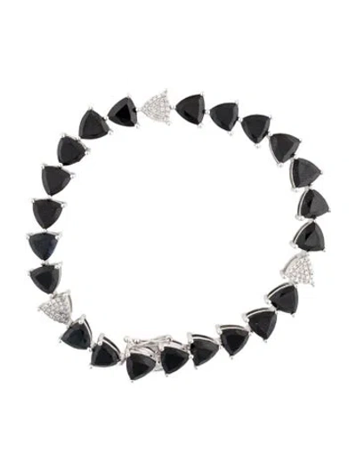 Pre-owned Bracelet 14k Sapphire, Spinel & Diamond Link , 6.25" In Multi