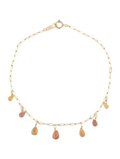 Pre-owned Bracelet 14k Sapphire Station , 6.75" In Multi