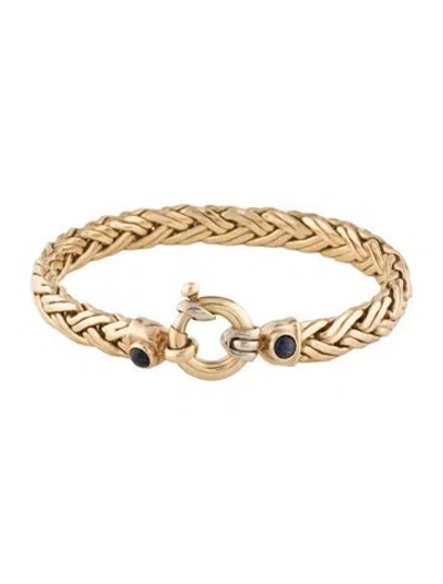 Pre-owned Bracelet 14k Sapphire Woven Link , 7" In Multi