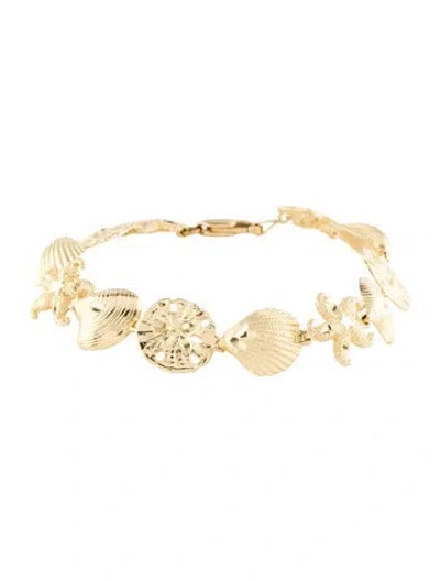 Pre-owned Bracelet 14k Seashell Link , 7.25" In Multi