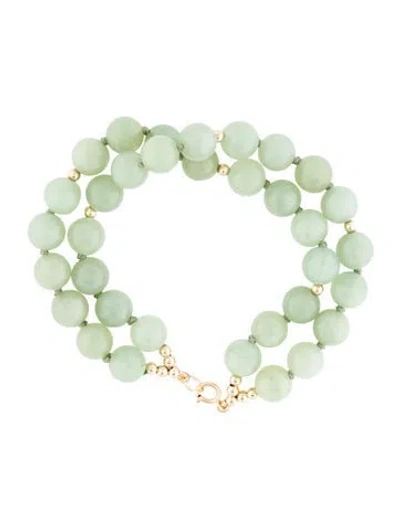 Pre-owned Bracelet 14k Serpentine Double Strand Bead , 6.5" In Multi