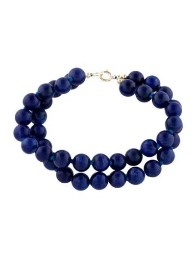 Pre-owned Bracelet 14k Sodalite Double Beaded Strand , 7.25" In Multi