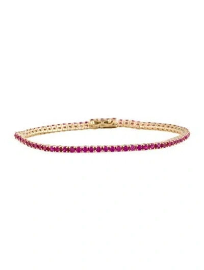 Pre-owned Bracelet 14k Spinel Link , 6.75" In Multi