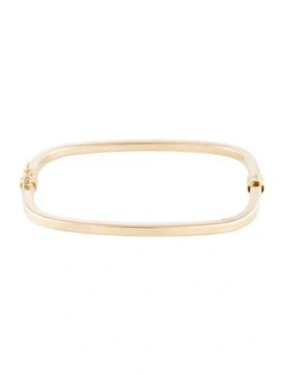Pre-owned Bracelet 14k Square Bangle, 6.75" In Multi
