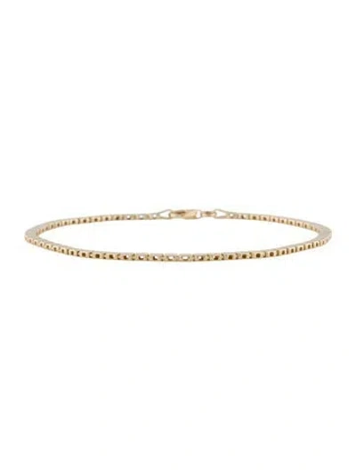 Pre-owned Bracelet 14k Square Link , 7.5" In Multi