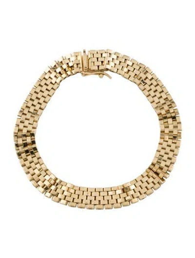 Pre-owned Bracelet 14k Square Link , 7.5" In Multi