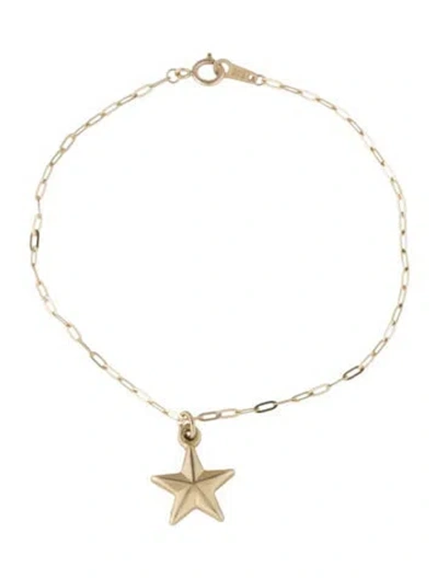 Pre-owned Bracelet 14k Star Charm , 6.75" In Multi
