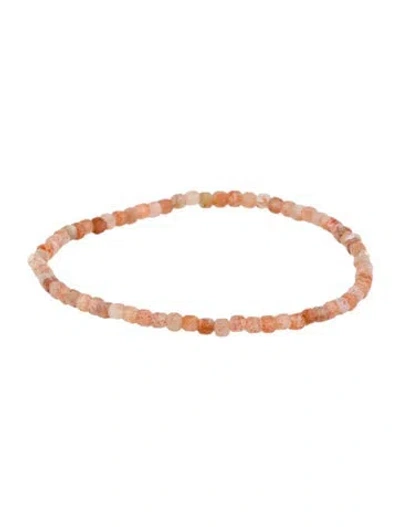 Pre-owned Bracelet 14k Sunstone Bead Stretch , 6.25" In Multi