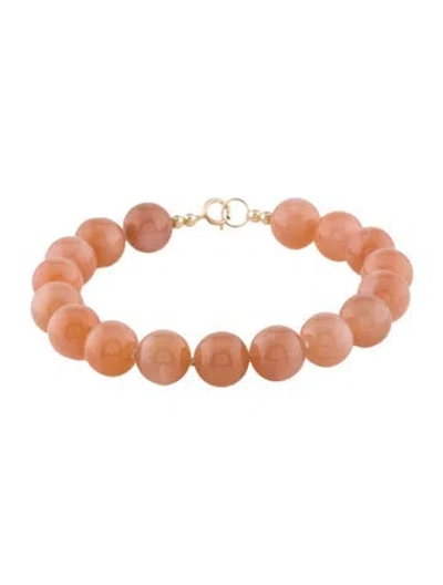 Pre-owned Bracelet 14k Sunstone Moonstone Bead , 6.75" In Multi