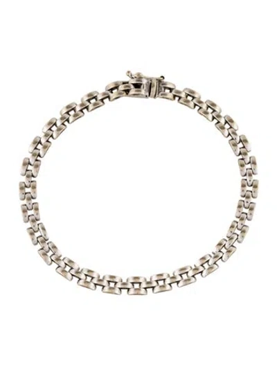 Pre-owned Bracelet 14k Tank Track Link , 7.5" In Multi
