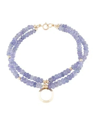 Pre-owned Bracelet 14k Tanzanite Charm , 6.75" In Multi