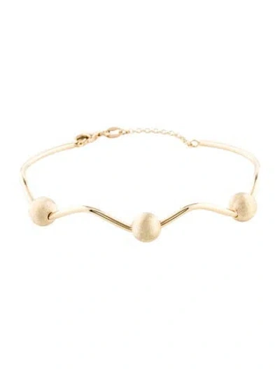 Pre-owned Bracelet 14k Textured Ball Bangle , 6.75" In Multi