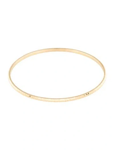 Pre-owned Bracelet 14k Textured Bangle, 7.25" In Multi