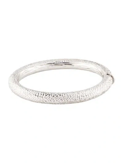Pre-owned Bracelet 14k Textured Bangle , 7" In Multi