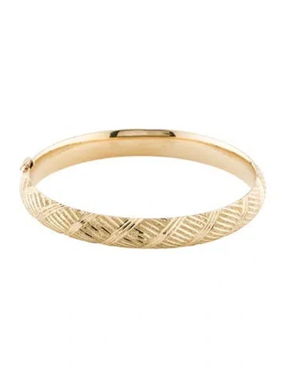 Pre-owned Bracelet 14k Textured Bangle , 7" In Multi