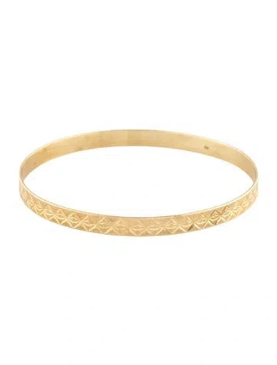 Pre-owned Bracelet 14k Textured Bangle , 8.25" In Multi