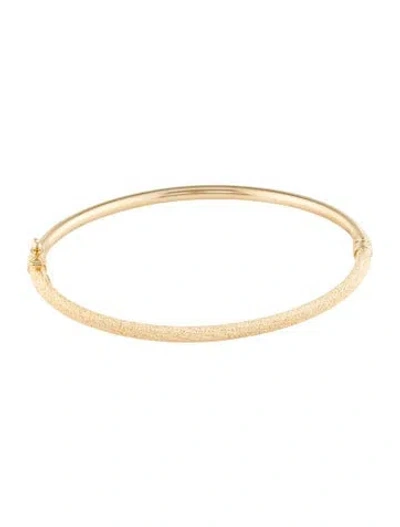 Pre-owned Bracelet 14k Textured Hinged Bangle , 6.75" In Multi