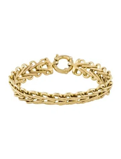 Pre-owned Bracelet 14k Textured Link , 6.75" In Multi