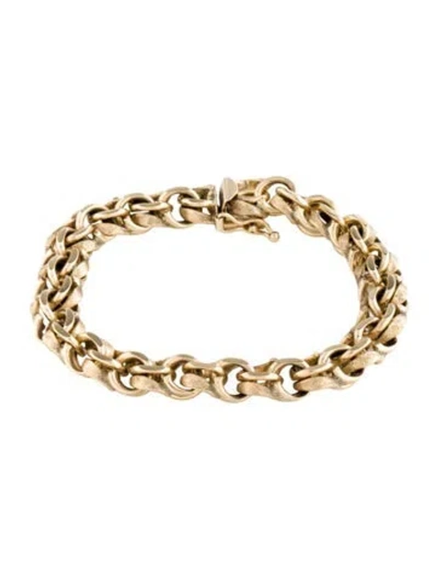 Pre-owned Bracelet 14k Textured Link , 6.75" In Multi