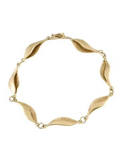 Pre-owned Bracelet 14k Textured Link , 7" In Multi