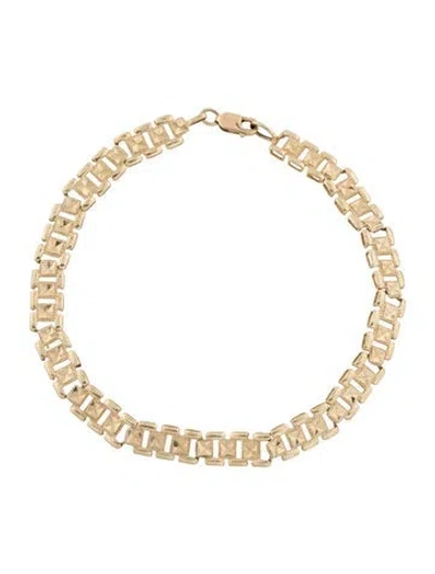 Pre-owned Bracelet 14k Textured Link , 7.25" In Multi