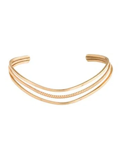 Pre-owned Bracelet 14k Three Layer Cuff , 6.75" In Multi