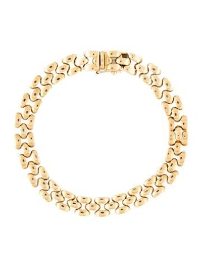 Pre-owned Bracelet 14k Three Row Link  In Multi