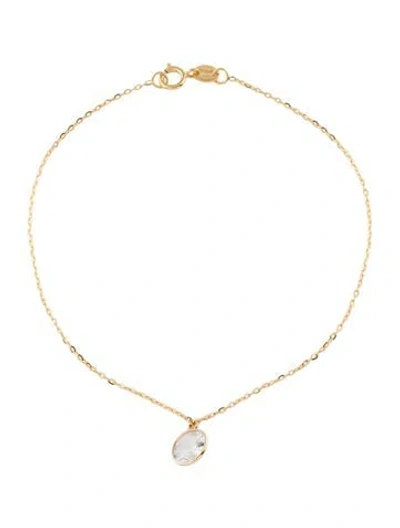 Pre-owned Bracelet 14k Topaz Charm , 6.75" In Multi