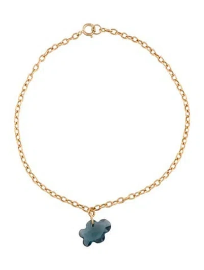 Pre-owned Bracelet 14k Topaz Charm , 6.75" In Multi