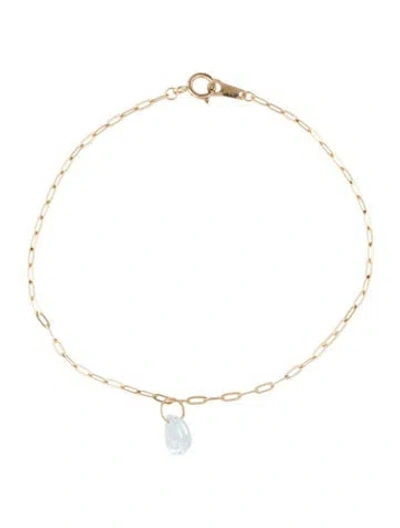 Pre-owned Bracelet 14k Topaz Charm , 7" In Multi