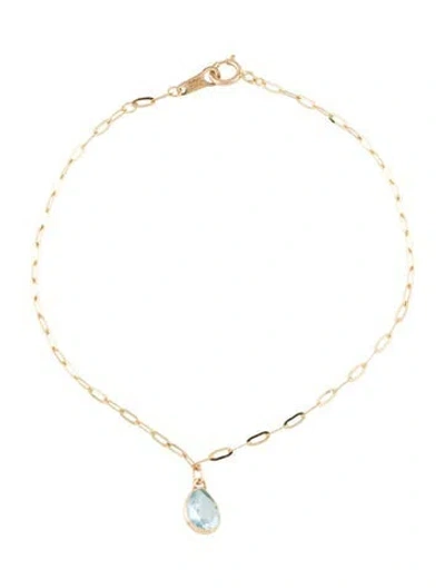 Pre-owned Bracelet 14k Topaz Charm , 7" In Multi