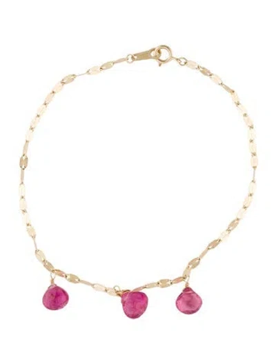 Pre-owned Bracelet 14k Tourmaline Station , 7" In Multi
