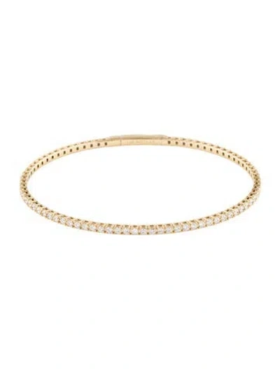 Pre-owned Bracelet 14k Tri-color 5.52ctw Lab-grown Diamond Triple Flex Bangle Set, 7" In Multi