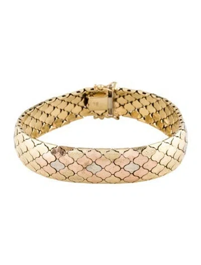 Pre-owned Bracelet 14k Tri-color Florentine Snake Link  In Multi