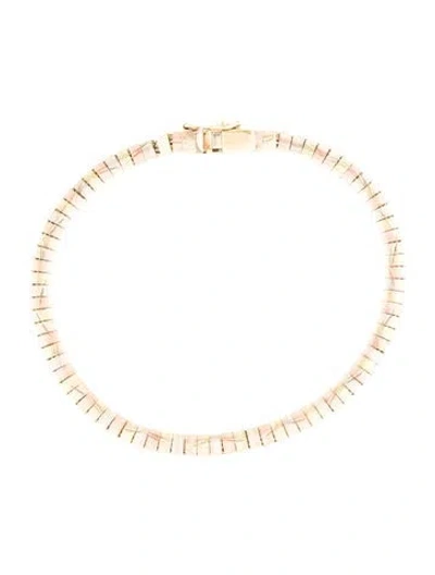 Pre-owned Bracelet 14k Tricolor Link , 7.5" In Multi