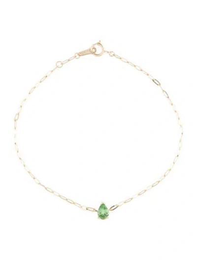 Pre-owned Bracelet 14k Tsavorite Garnet Station , 7" In Multi