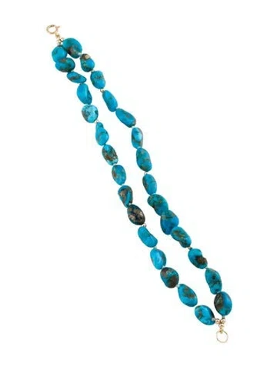 Pre-owned Bracelet 14k Turquoise Double Strand Bead , 6.5" In Multi