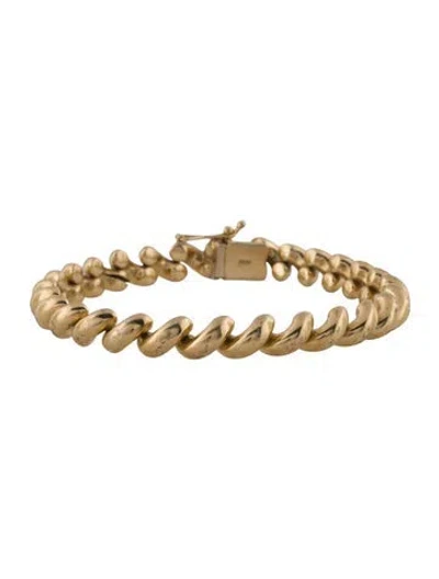 Pre-owned Bracelet 14k Twist Chain , 6.75" In Multi