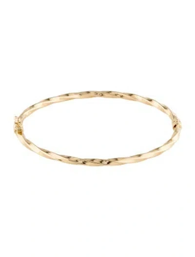 Pre-owned Bracelet 14k Twist Hinged Bangle , 6.75" In Multi