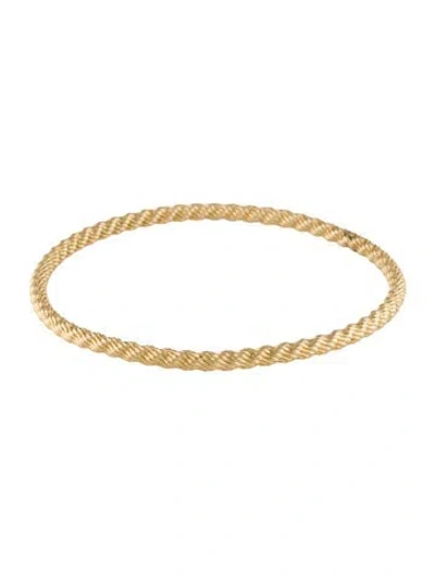 Pre-owned Bracelet 14k Twist Textured Bangle , 8" In Multi