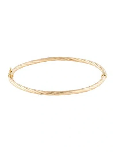 Pre-owned Bracelet 14k Twisted Bangle, 7" In Multi