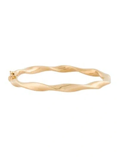 Pre-owned Bracelet 14k Twisted Bangle , 7" In Multi